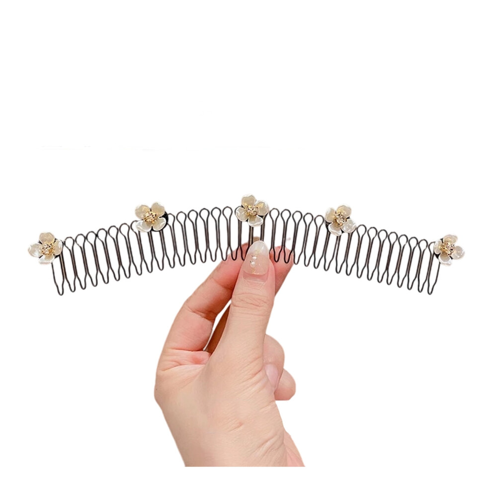 Unisex Invisible Hair Clip Flowers Hairs Finishing Fixer Comb Hairs Holder Stretchable Hair Pins For Girl Women Beauty