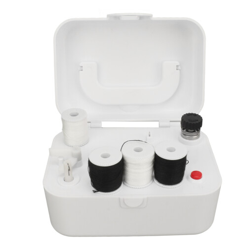 Portable Automatic Bobbin Winder with 6 Thread, White, Compact 13.8cm