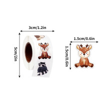 Woodland Creature Stickers 500Pcs Forest Animal Theme Roll Childrens Craft Fun