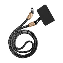 Fonott poliészter telefontartó nyakpánt fém csattal – 115 cm
