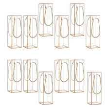 HONCLL Lot de 12 élégantes boîtes cadeaux en plastique transparent avec bordure dorée, parfaites pour les mariages et les fêtes.