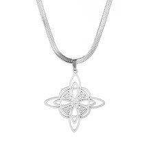 Necklace Witch Knot Pendant Necklace Irish Amulet Stainless Steel Snake Chain Choker Pagan Luck Jewelry