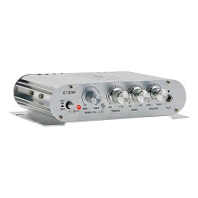 St-838 Hifi 2.1 Channel Power Amplifier Subwoofer Amp 80W*2 Car Home Amp(silver)