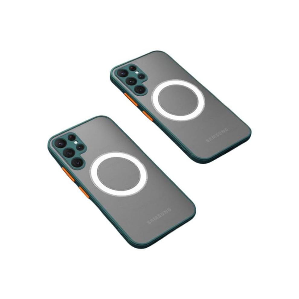 Magnetic Frosted Hard Case For Compatible With Samsung Galaxy S23/S22/S21 Ultra/Plus/Fe/Note20/Note10 Â Dark S23 Plus Green 9405492505124
