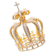 Bridal Headband Crown Tiara Crown Golden 1Pack