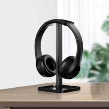 New Headphone Stand Headset Holder Earphone Stand with Aluminum Supporting Bar Flexible Headrest Solid Base for All Headphones