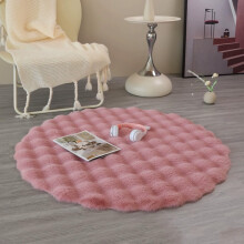 Round Area Rug Contemporary Entry Rug, Comfortable Floor Mat Doormat for Bedroom Porch Hallway, Soft Home Decoration Carpet, 27.56 Inch, Pink