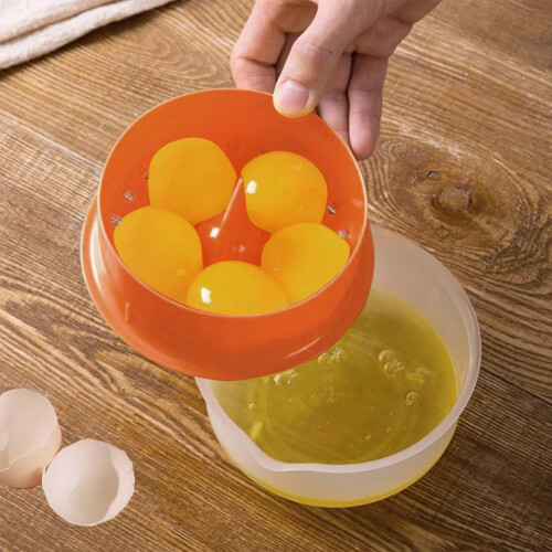 Egg White Separator Bowl, Holds 6 Eggs, Yolk Separator for Baking & Cooking – Compatible with Standard Bowls