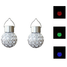 Lanterna solare a LED multicolore con sfera di vetro, impermeabile, per esterni, patio e giardino, luci solari da appendere per cortile/albero -