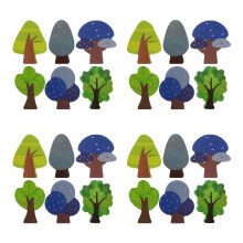 Wooden Train Track Tree Accessories 6 pcs
