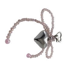 Butterf1y Heart Phone Lanyard Crystal Beaded Phone Charm Wrist Strap Elegant Cellphone Strap Bowknot Pendant Ornament