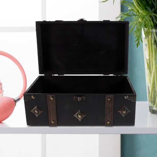 Wooden storage box retro style 1 piece 2