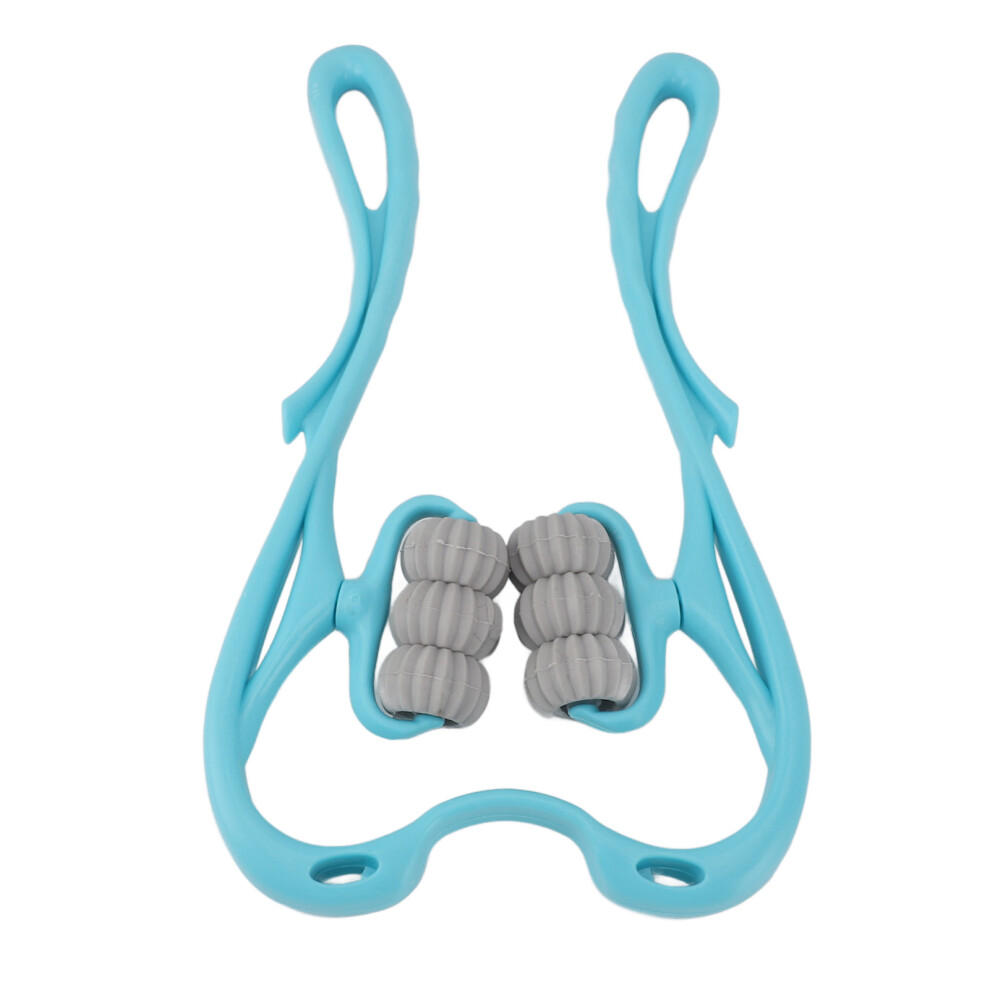 Blue 6 Wheel Neck Massager Manual Abs For Cervical Spine & Acupoint Massage