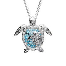 (Coffee) Rhinestone Sea Turtle Necklace, Parent & Kid Jewelry Gift