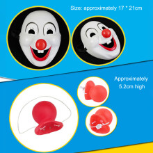 (Mask And Nose Set) Colorful Joker Mask for Halloween & Cosplay