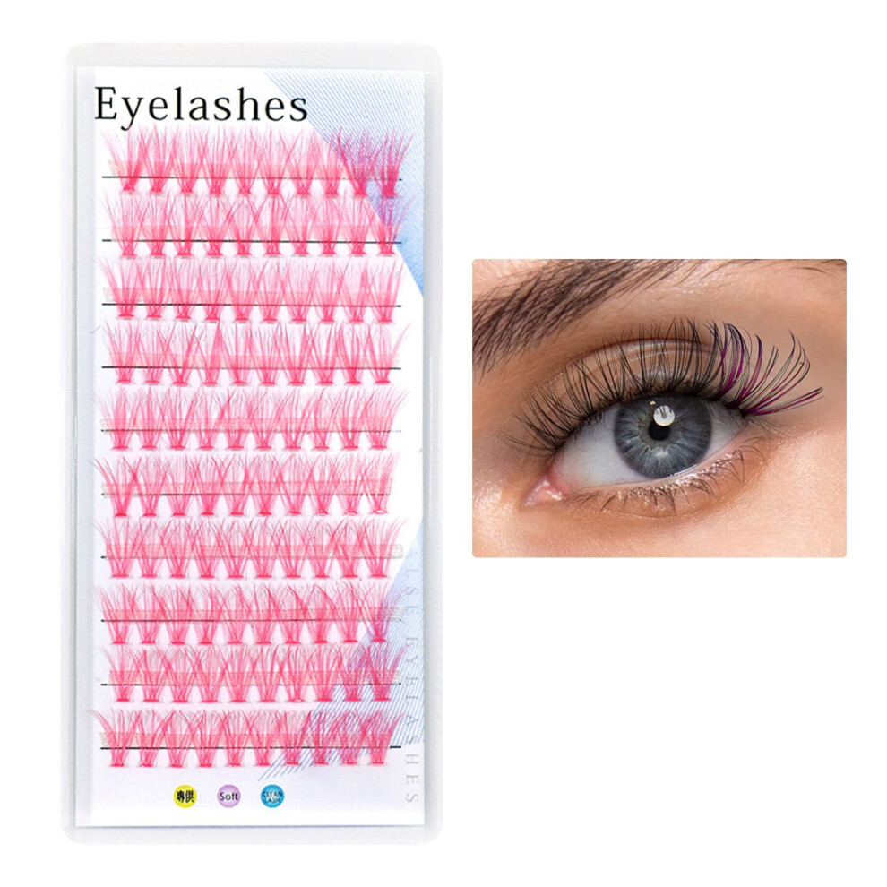 Colored Eyelash Clusters Curly Natural Wispy Mixed Length Soft False Eyelashes Pack for Makeup