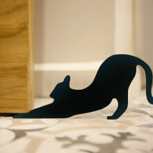 Wooden Cat Door Stopper – Non-Scratch, Heavy-Duty,