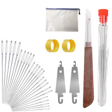 Eye Hand Sewing Needles Set with Threader Thimbles Seam