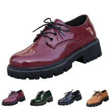Willtoo Womens Chunky Heel Oxfords Platform Pumps Leather Lace Up Round Toe Fashion Shoes