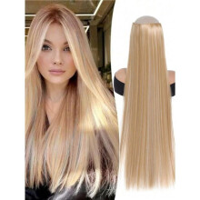 Black Extra Long Straight Hair 5-Clip Ponytail Extension, 20–40 in, Compatible with All Hair Types