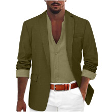 Slim Fit Men's Suit Jacket Blazer Men's Button Notch Lapel Solid Color Suit Jacket for Autumn Winter Formal and Business Occasions