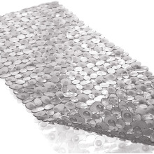 Bath Tub Mat Non-Slip Pebble 35 x 16 Inches Clear Grey
