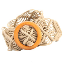 Bohemian Wax Rope Braided Wide Waist Belt For Women and Girls Adjustable Tribal Pattern Fashion Accessory
