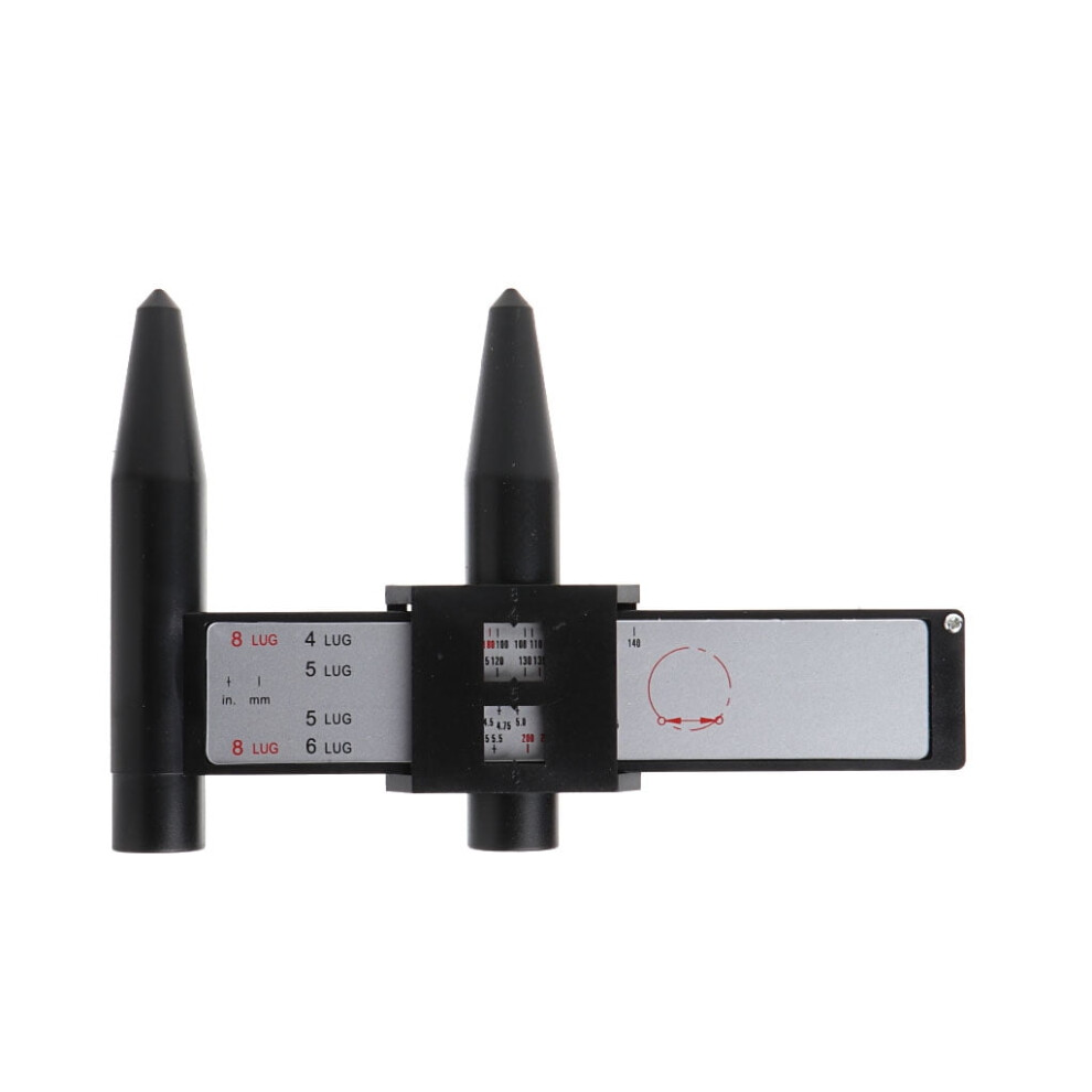 Wheel Rim Bolt Pattern Sliding Holes Pcd Ruler Lugs Hub Pitch Measurement Tool 9009879568636