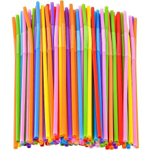 400PCS Flexible Plastic Straws, Colorful Disposable Bendy Party Fancy Straws Extra Long Straws Party Decorations