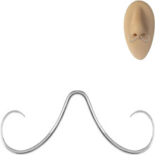 14G Mustache Septum Ring Steel Nose Piercing Jewelry Hanger Statement Piece for Expressive Style