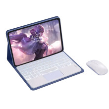 Keyboard Case for Redmi pad SE 11 Inch, 7 Coolor Backlit Bluetooth Keyboard with Touchpad, Soft TPU Back Cover, Bluetooth Mouse,Purple
