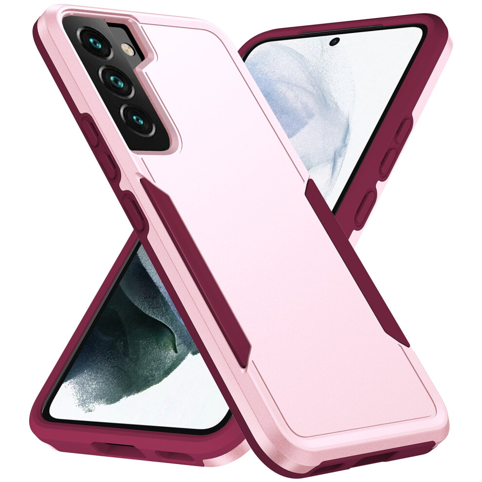 Galaxy S22 Case Â Dual-Layer Shockproof Lightweight Case For Compatible With Samsung Galaxy S22 (6.1", 2022), +Rose Pink 9009879570745