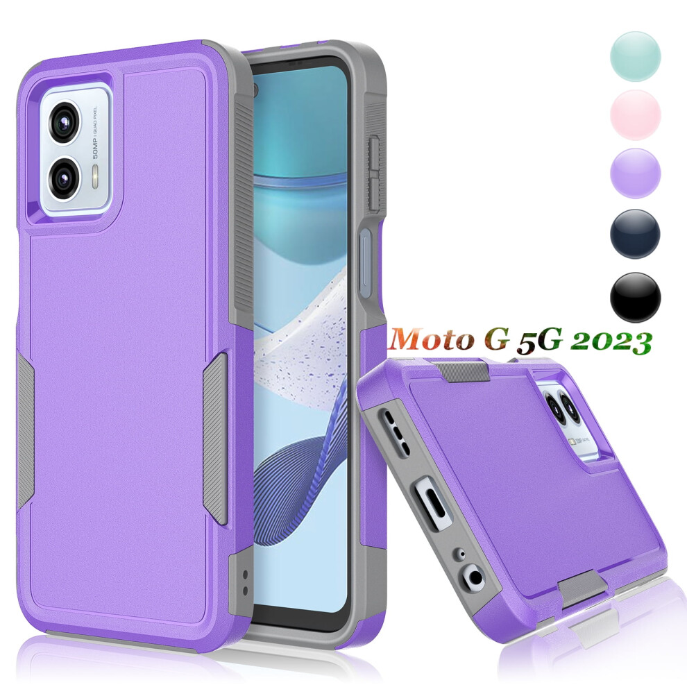2-In-1 Rugged Shockproof Phone Case For Motorola Moto G 5G 2023 Â Compatible With Moto G 5G 2023 Purple 9009879570240