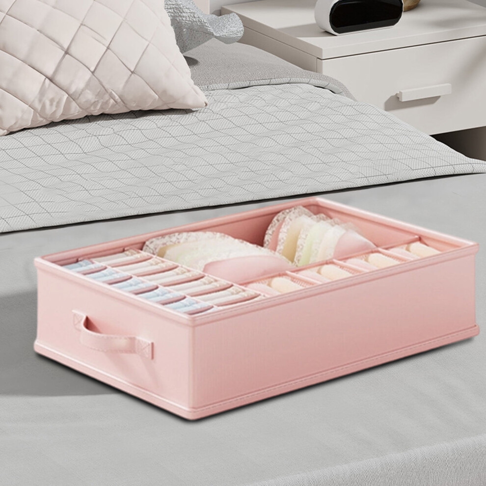Underwear Organizer Box – Socks & Bra Holder, Multi-Compartment Fabric Drawer Bin, Space-Saving Closet Organizer for Bedroom, Dresser & Travel