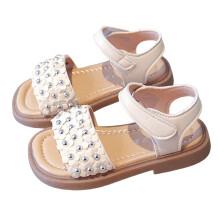 Toddler Girls Summer Sandals Adjustable Breathable Straps Ideal Summer Casual Outdoor Play Shoes For Little Girls Beige 3-3.5 Years