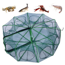 Foldable Fishing Trap Net – 10-Hole Portable Bait Trap for Crab, Crayfish, Fish, Minnow & Shrimp; compatible with standard fishing gear