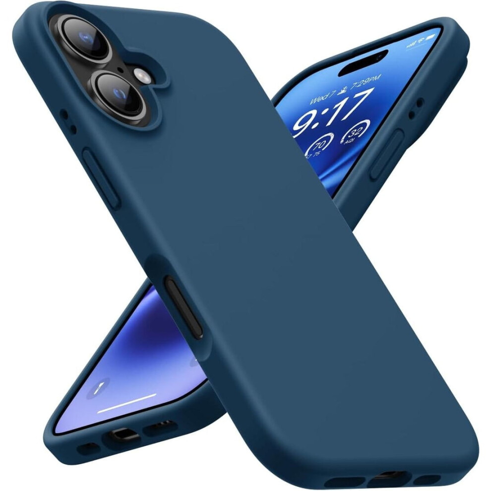 Navy Liquid Silicone Case Compatible With Apple Iphone 16 Â Shockproof & Slim Blue 9009879572251