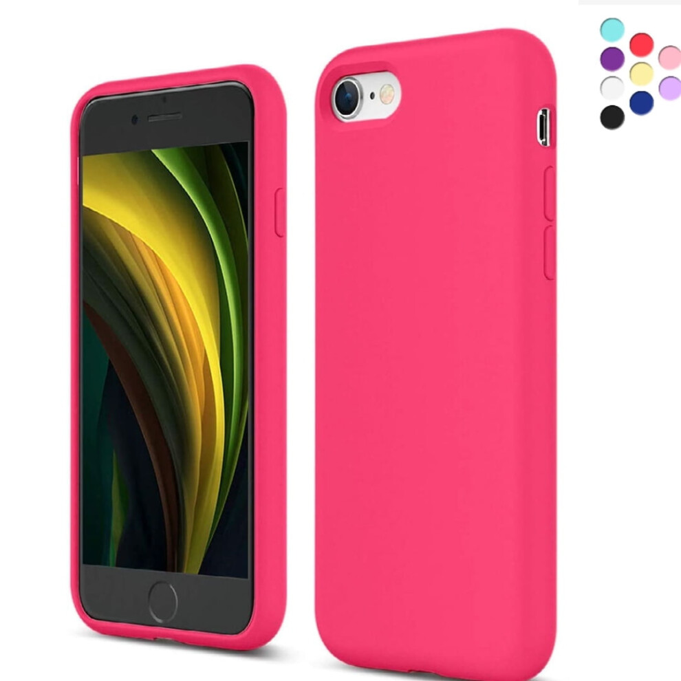 Silicone Soft Case Designed For Compatible With Iphone 7/8 Shockproof Durable Slim Fit, Hot Pink 9009879571285