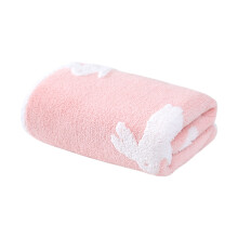 Rabbits Jacquard Bath Towel, Soft Absorbent Towel for Home Bathroom (29.53" x 13.78", Pink)