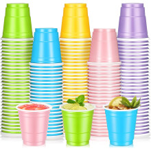 100 Pack 2 oz Plastic Shot Cups for Thanksgiving, Christmas, Wedding—Mini Disposable Party Cups, Beer Tasting & Snacks (Multicolor)