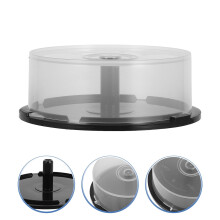 4Pcs Clear CD/DVD Cake Box Spindle Holder, 25-Disc Capacity, Compatible with Standard CDs/DVDs