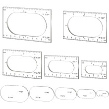Transparent Acrylic Router Templates Oval Inlay Pack of 5