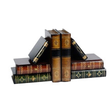 Vintage Faux Book Organizer & Bookend Set, Decorative Book-Shaped Storage Box for Desk/Shelf, Compatible with Home Office Decor