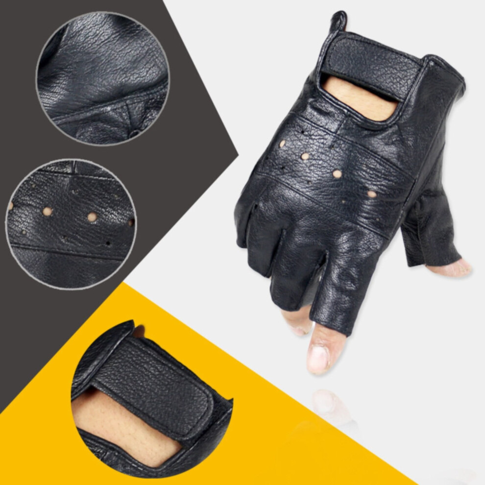 Clearance Fingerless Faux Leather Gloves Â Under $5, Compatible With Sports/Biker/Punk Styles Black 9132278128559