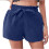 Plus size dameshorts med høj talje, løs pasform, blå 1