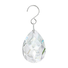 10-Piece Clear Crystal Teardrop Christmas Tree Ornaments with Hooks Holiday Decor