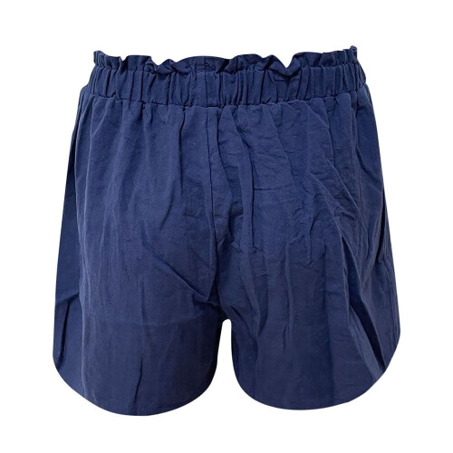 Plus size dameshorts med høj talje, løs pasform, blå 2