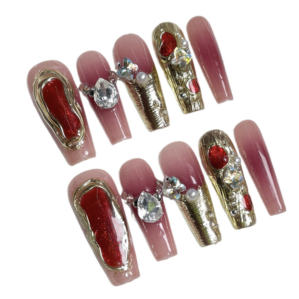 Dachuang Beauty (Xs) Glitter Fake Nails - Lightweight & Easy To Apply