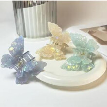 (Blue, green, yellow 3-piece set) Butterfly Hair Clips for Thick Hair Styling