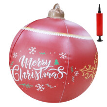 Décorations de Noël gonflables en forme de boule pour terrasse et jardin – Ballons festifs avec pompe, compatibles avec les décorations de Noël